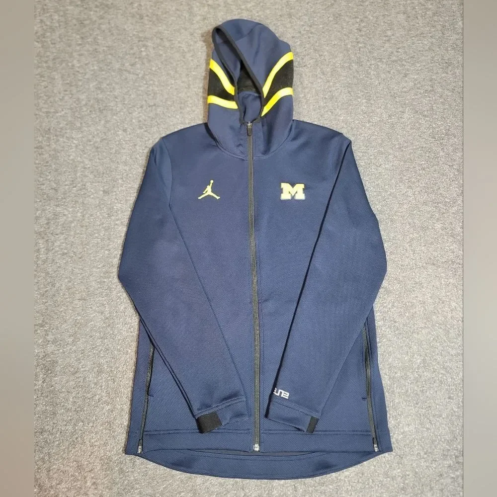 Nike Air Jordan X Michigan Wolverines Therma Full Zip Hoodie Men’s Size M Navy